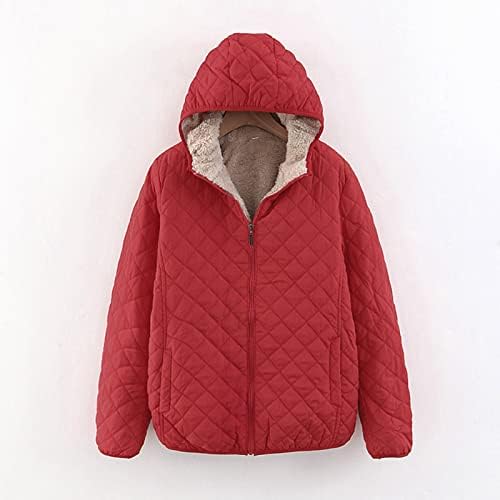 A téli Kabátok Női Divat Alkalmi, Laza, Meleg, Kényelmes, Vastag Plus Size Kockás kapucnis felső Cipzárral Hosszú Ujjú Polár