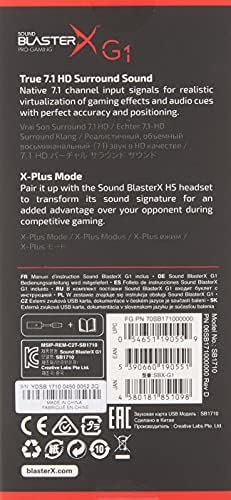 Kreatív Hang BlasterX G1 7.1 Hordozható HD Gaming USB DAC, s hangkártya (70SB171000000)