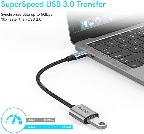 Tek Styz USB-C USB 3.0 Adapter Kompatibilis A Samsung GT-I9515 OTG Típus-C/PD Férfi USB 3.0 Női Converter. (5Gbps)
