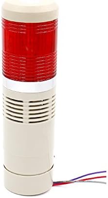 Baomain Ipari Lámpa Oszlop LED Riasztás Kerek Torony Jelzőfény Folyamatos Fény jelző Csengő Piros DC 24V LTA-502TJ