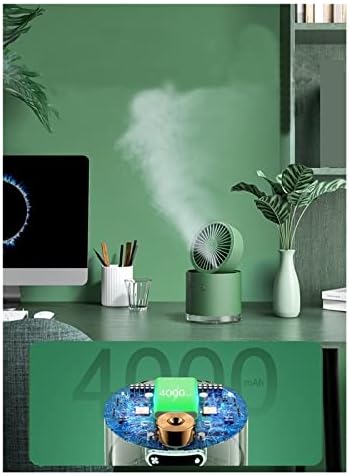 DFSYDS Fan - Kis Ventilátor Spray Hűtő-Klíma Asztali Töltő Ágy USB Kis Mini Csendes Párásító (Szín : Kék, Normál)