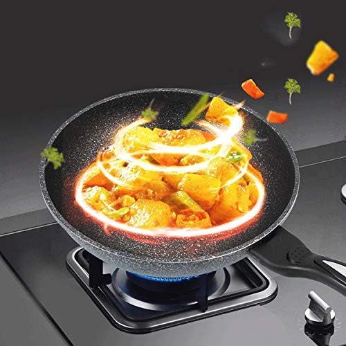 GYDCG Arany mélyülő tapadásmentes serpenyőt olaj nélkül füst főzés pot indukciós főzőlap, universal (Méret : 32cm)