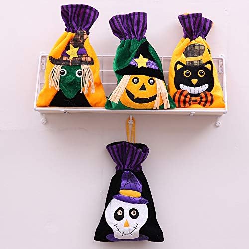 Yajun Halloween Húzózsinórral Candy Táskák Kezelésére Vagy Trükk Ajándék Tárhely 3 db Gyerekeknek Tök Szellem Bat Parti Dekoráció,