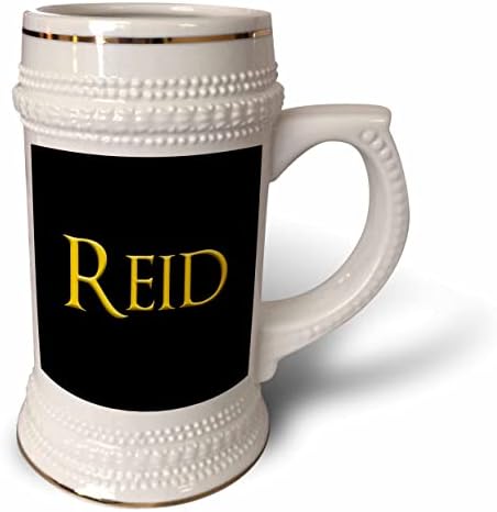 3dRose Reid népszerű kisfiú neve Amerikában. Sárga, fekete varázsa. - 22oz Stein Bögre (stn_355714_1)