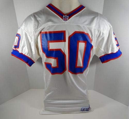 Buffalo Bills Rodgers 50 Játék Kiadott Fehér Jersey 486 - Aláíratlan NFL Játék Használt Mezek