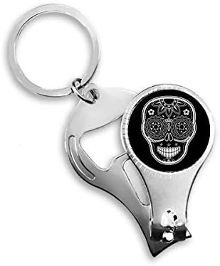 Fekete, Fehér, Mexikó Napja Halott Köröm Zimankó Gyűrű kulcstartó Sörnyitó Clipper