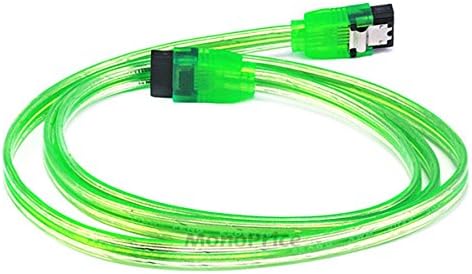 Monoprice SATA Kábel - 3 Láb -, UV-Zöld | 6Gbps a Zár Kilincs
