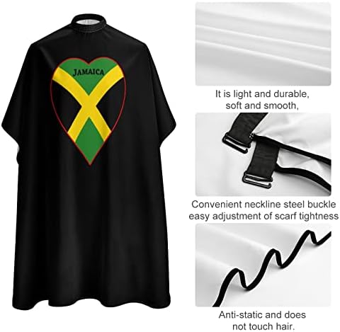 Jamaica Zászló Szív Fodrász hajvágó Cape Vízálló Hajvágás Cape Állítható Bezárása Snap Fodrász Színezés Perming Köpeny