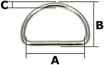 Családi Eszköz 56436 D-Gyűrű (Huzal Átmérője 0,1 hüvelyk (3 mm) Belső Szélesség 1.2 inch (30 mm), Ezüst, Csomagolás 20