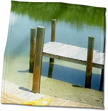 3dRose Florence Víz-Táj - Captiva Dock - Törölköző (twl-19967-1)