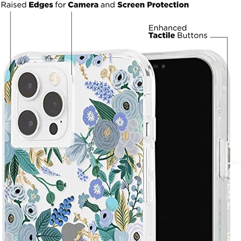 Puska Paper Co - tok iPhone 12 Pro Max (5G) - 10 ft Csepp Védelem - Arany Fólia Elemek - 6.7 Inch - Kerti Party Kék