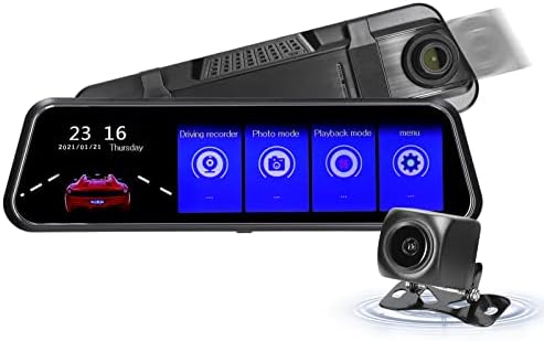 GoolRC 1080P Visszapillantó Kamera 9.66 Hüvelykes Érintőképernyő Autó DVR Videó Rögzítő Első & Hátsó Dual Kamera Vezetés