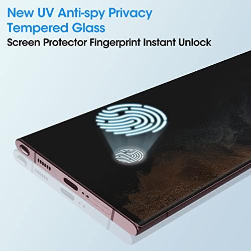 2 pcak Privacy Glass kijelző Védő fólia Galaxy S22 Ultra 5G anti-spy Edzett Üveg Pajzs Kompatibilis Ujjlenyomat 3D Ívelt