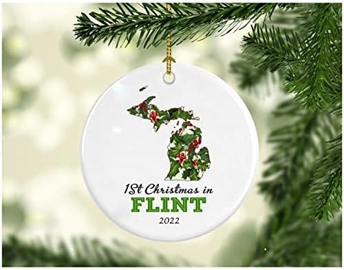 Az első Karácsony, Az Új Haza 2022 Michigan-Flint Dísz Gyűjthető 1. Szezon Élő MI USA Dekoráció Fa Ajándék Jelenlegi MDF