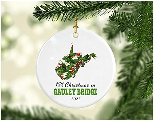 Új Otthon Karácsonyi Dísz 2022 Gauley Híd Nyugat-Virginia Első Karácsony, az Új Ház Házavató Ünnep, Ajándék, Elég Rusztikus