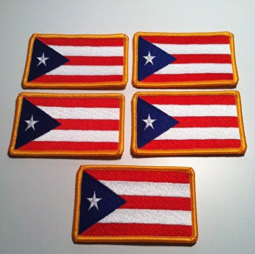 5 Puerto Rico Zászló Hímzés, Vas-a Javítás Boricua Jelvény Arany Határ