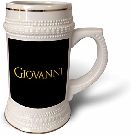 3dRose Giovanni divatos férfi név Amerikában. Sárga, fekete talizmán - 22oz Stein Bögre (stn_354971_1)