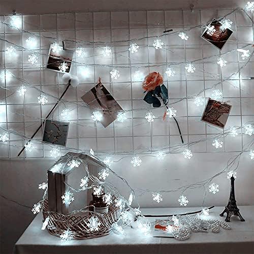 Hópelyhek LED Függöny String Fények 20ft 40LED Karácsonyi Ablak Függöny fényfüzér Fény Hálószoba, Terasz, Karácsonyi Dekoráció,