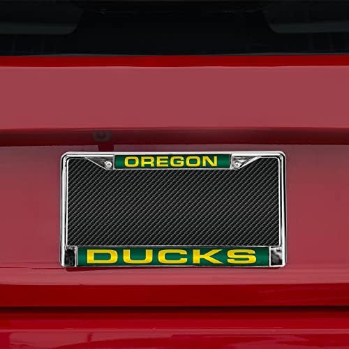 NCAA Rico Iparágak Oregon Ducks Zöld Chrome Lézer Licenc Keret, 12 x 6 Lézerrel Vágott Chrome Frame - Autó/Teherautó/TEREPJÁRÓ