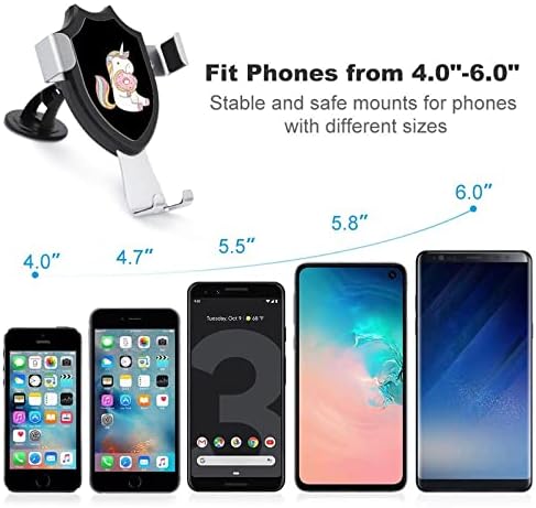 Unikornis Eszik, Finom Fánkot Autó Belső Telefon Mount Levegő Vent Clip mobiltelefon Jogosultja Állítható Okostelefon