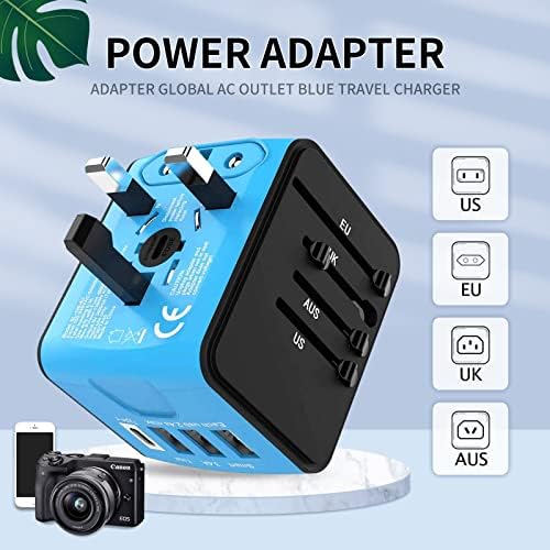 Nemzetközi Utazási Adapter, Univerzális Utazási Dugó Adapter, Európai Utazási hálózati Csatlakozó Adapter, 3 USB & 1 C-Típusú,