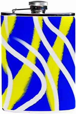 Lombikot Tölcsér, Műbőr Borító Inni Lombikok az Ital, Modern Kék Sárga Absztrakt Művészet Vonalak