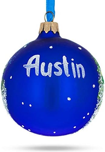 Austin, Texas Üveg Labdát Karácsonyi Dísz 3.25 Cm