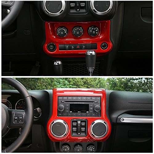RT-TCZ Autó Belső középkonzol Műszerfal Panel & Légkondicionáló Kapcsoló Panel Keret Fedezi Kárpitok a Jeep Wrangler 2011-2017