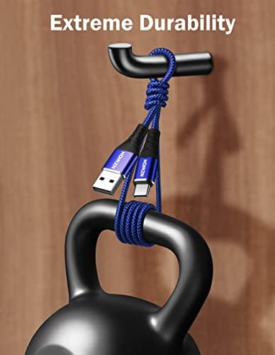 HOINZN USB-C Kábel[2-Pack,6FT], 3A, C Típusú Gyors Töltés Kábel Tartós Fonott Kompatibilis a Samsung Galaxy A20 A50 a51-es