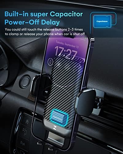 [Hűtés Változat] ZeeHoo 15W Gyors Vezeték nélküli Autós Töltő, Auto-Befogó Autós tartó, Szélvédőre Dash Szellőző Telefon
