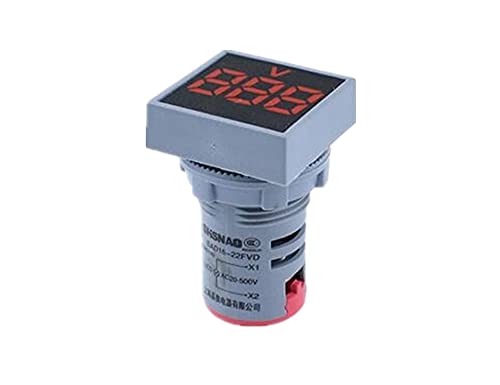 PURYN 22mm Mini Digitális Voltmérő Tér AC 20-500V Voltos Feszültség Teszter Méter Power LED Kijelző Kijelző (Színe : Fehér)