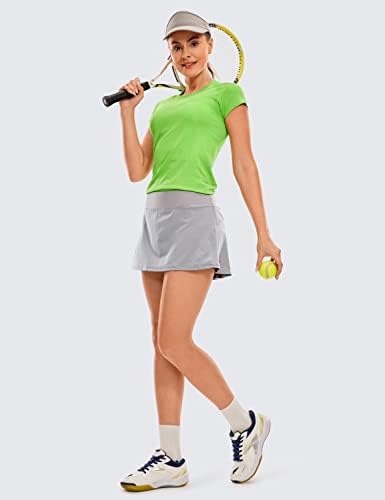 CRZ JÓGA Női Rakott Tenisz Szoknya Zsebek Magas Derekú Sportos Golf Skorts Szoknyák Női Puha, Lélegző Aranyos