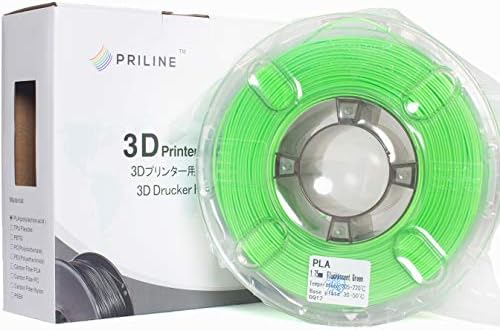 PRILINE PLA 1.75 3D-s Nyomtató Szálban, méretpontosság +/-0.03 mm, 1 kg Orsó,Fluoreszkáló Zöld