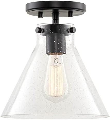 Kira Haza Anza 9.5 1-Fény Parasztház Félig Süllyeszthető Mennyezeti Lámpa + Conic Magot Üveg Árnyékban + Fekete Kivitel