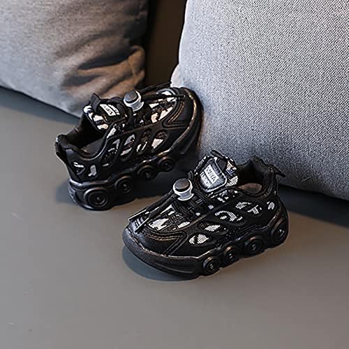 Qvkarw Gyermekek LED Szalag Cipő Csipke Vászon Cipő, Gyerek Alkalmi Cipők Fény Cipők utcai Cipők Fiúk Outdoor Cipő (Fekete,