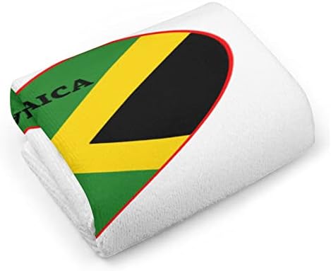 Jamaica Zászló Szív kéztörlő Arc, Test Törlőruhát Puha Törülköző, Aranyos Nyomtatott Fürdőszoba, Konyha Hotel Mindennapi