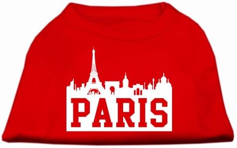 Délibáb Pet Termékek Párizs Városára Képernyő Nyomtatás Póló Piros XL (16)