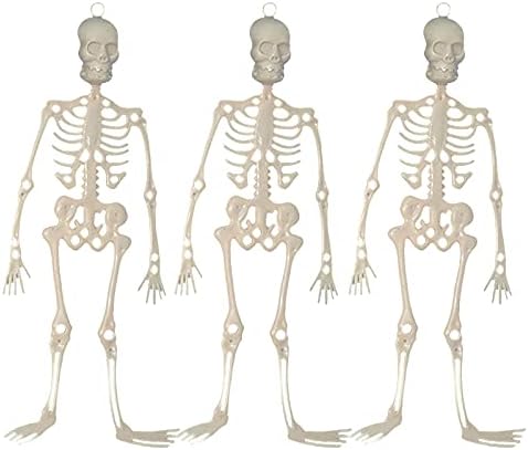 0I73hG 3db Halloween Dekoráció, Világító Koponya Csontváz Fél Koponya Játék Dekoráció