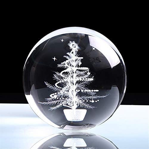 WCPJYZQ 60mm/80mm 3D Kristály gömb Üveg Vésett Miniatűr Föld Modell Gömb Kristály Kézműves Dísz Gömb lakberendezési (Szín:Lóhere