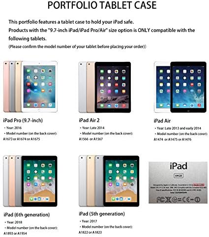 Professzionális Slim Padfolio a 9,7 hüvelykes iPad Pro vagy iPad Air, Teljes Kiőrlésű Tehén Bőr Portfólió Esetben a Szervező