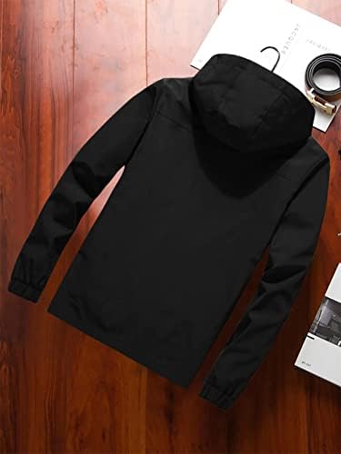 OSHHO Kabátok Női - Férfi Cipzár Húzózsinórral Kapucnis Kabát Nélkül Tee (Szín : Fekete, Méret : X-Small)