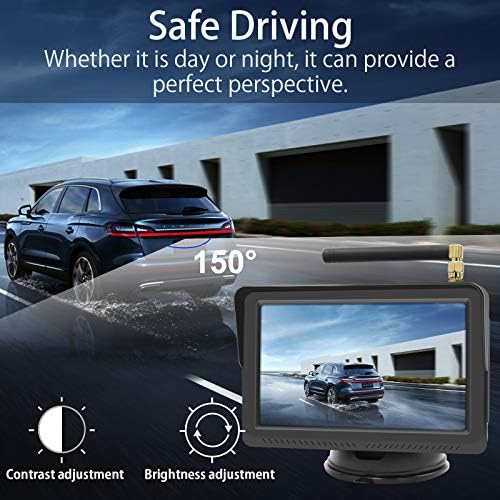 B-Qtech Vezeték nélküli Biztonsági Kamera 5 AHD Monitor, Stabil Digitális Jel tolatókamera éjjellátó Kamera Teherautó Platós