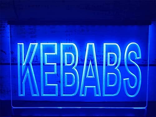 DVTEL Egyéni Kebab Bolt LED Neon felirat, USB Tompítása Étterem Fél Neon Lámpák, Fali Dekoráció Night Lights,Sárga,35x20cm