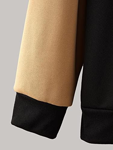 OSHHO Kabátok Női - Férfi Levelet Grafikus Két Hang Húzózsinórral Kapucnis Kabát Nélkül Tee (Szín : Fekete, Méret : Nagy)