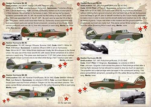 Matrica a Repülőgép a Szovjet Hawker Hurricane, ÁSZ a második VILÁGHÁBORÚ 1/72 NYOMTATÁS SKÁLA 72-242