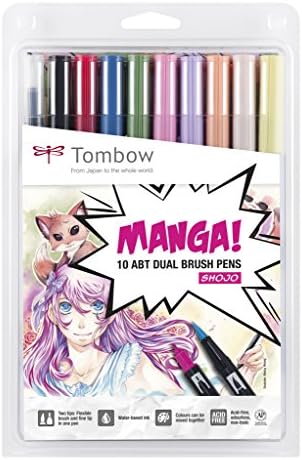 Tombow Abt-10c - Manga2 Rost Festő, Kettős Ecset, Toll, Két Tipp, 10-Ő Shojo Manga Készlet