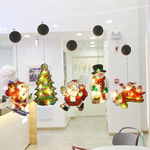 luckymeet Karácsonyi Díszítő Világítás Ünnepi Dekoráció kirakat Jelenet Elrendezés tapadókorong lámpa dísztárgy ReindeerSanta