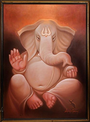 Ganesha (Keretes) - olajfestmény Vásznon - Művész: Anup Gomay