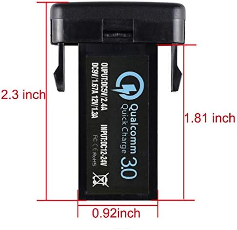 Cllena Dual USB Port 6.4 EGY QC3.0 Gyors Töltő Csatlakozó Adapter a Toyota, Kompatibilis Mobiltelefon, iPad, Laptop, PDA,