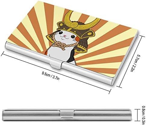 Japán Bobtail Macska Hordja Szamuráj névjegykártya tartó Fém Zsebében Üzleti Kártya Esetben Személyre szabott Kártya Tárca